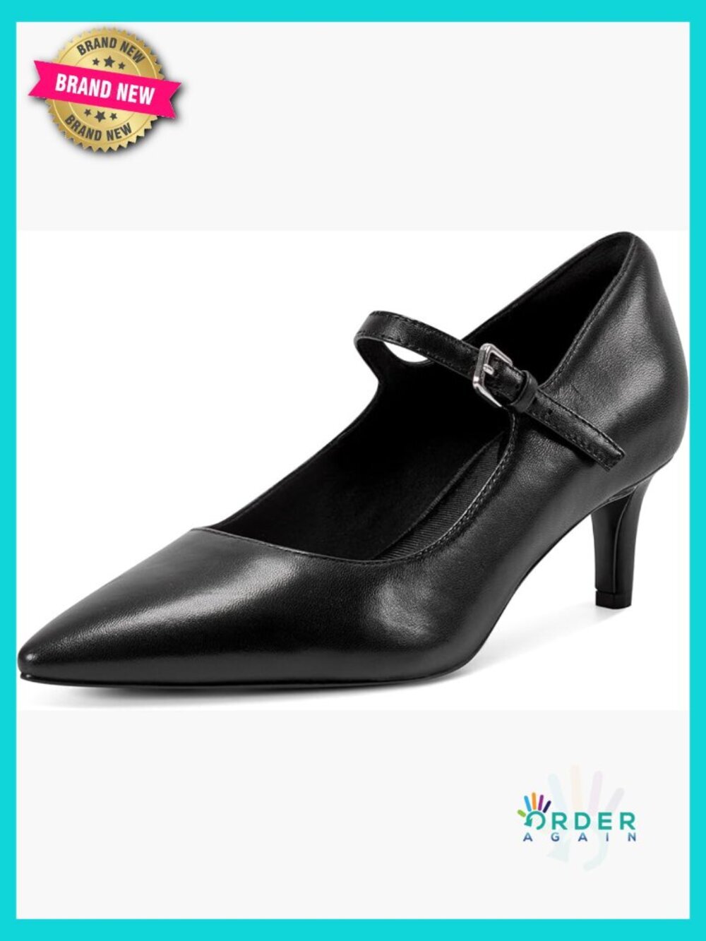 Chic Stiletto Heels Pointed Toe Pump Leather Work Shoes Comfortable 2.25in